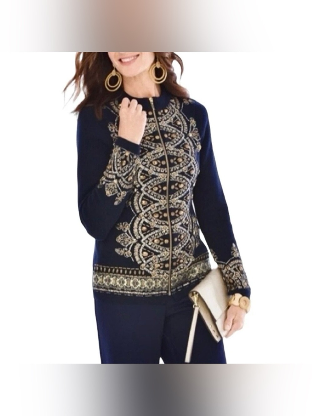 Four (4) New Women’s Chico’s Bundle — Button Up Shirt, Blouse, Jacket & Cardigan - Picture 12 of 15